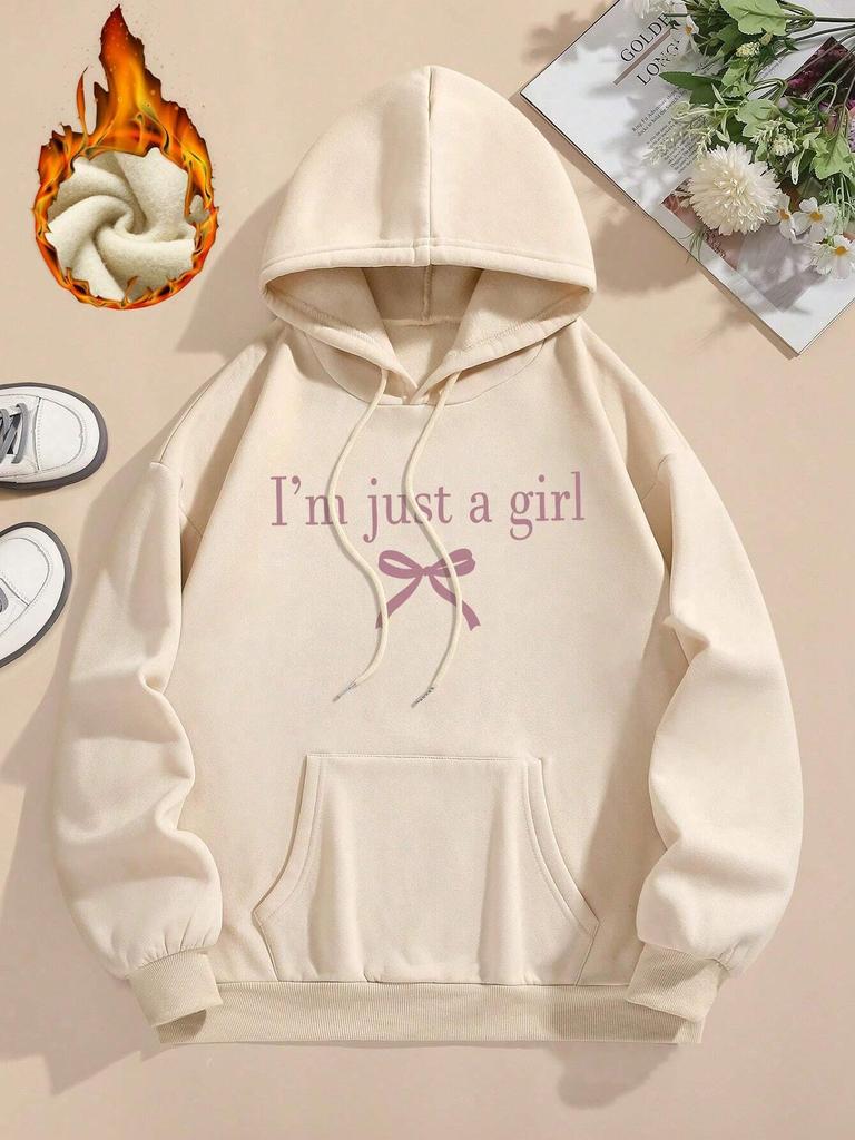I'M Just A Girl Simple Printing Women Hoody Harajuku Loose Clothes Warm Comfortable Hoodie Vintage Autumn Crewneck Top