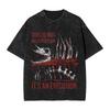 Iron Lung Movie Game Markiplier T Shirt Hip Hop Washed Short Sleeve High Street T-Shirt  Casual Men Women Streetwear
