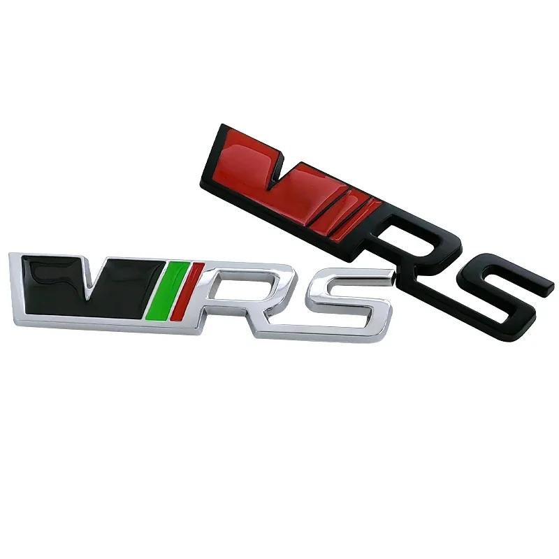 AES1 Alloy Car Front Grille Badge Rear Trunk Sticker Emblem for Skoda VRS Logo Kodiaq Karoq Tour RS Superb Octavia Yeti Fabia Rapid