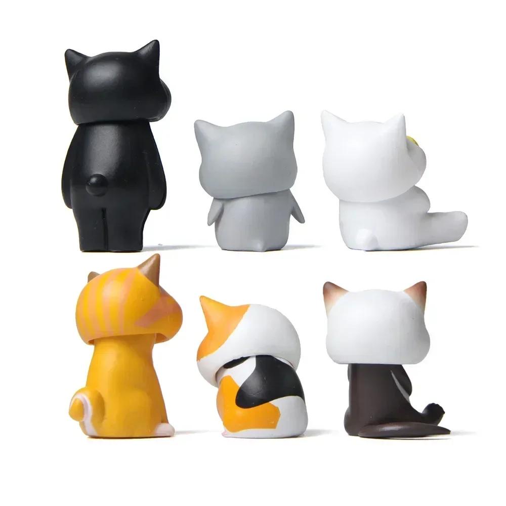 Detachable Hat Shapeshifting Animal Ornament Miniature Kitten Cat Figurines Gift for Kids Children Birthday Desk Home Decoration