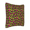 1Pc Vibrant Neon Green & Pink Leopard Print Decorative Pillow Cover - Cozy Polyester, Zipper Closure, Machine Washable For Livin