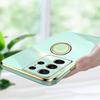 Gold Frame Plating Ring Stand Holder Case For Samsung Galaxy A22 A32 A72 A82 M32 4G 5G S10 S20 FE S21 Plus Ultra Lens Protection Soft TPU Back Cover