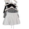 White Flower Bud A-line Skirt Pants for Women - Casual, Versatile, Elastic Mid-Waist, Puffy and Short for Summer