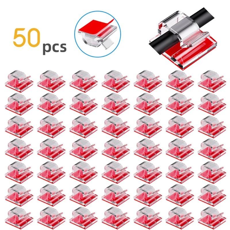 

50/20/10 шт. зажимы для органайзера кабеля, держатель для намотки проводов, зажим для шнура наушников и мыши, защитные крючки для управления, настольный зажим Transparent 50PCS