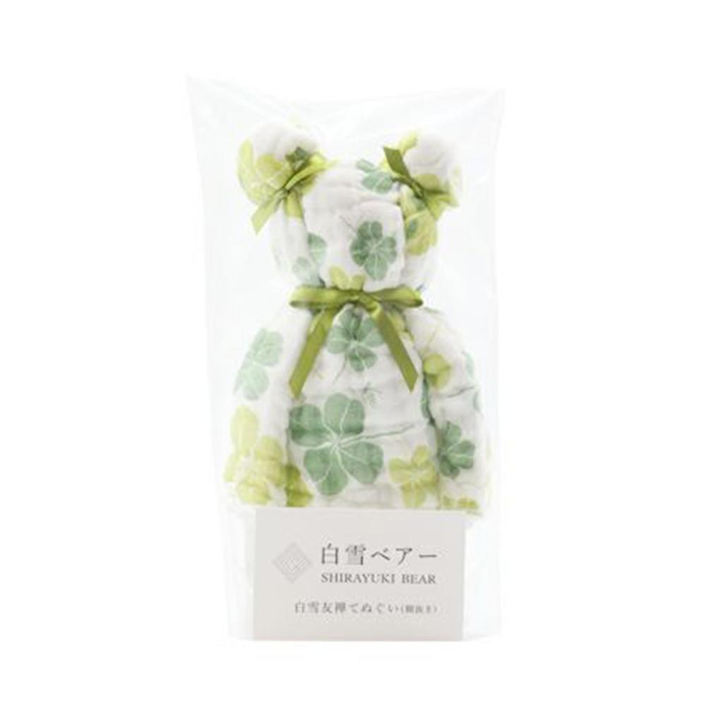 Snow White Bear Clover Young Leaves (Tenugui)