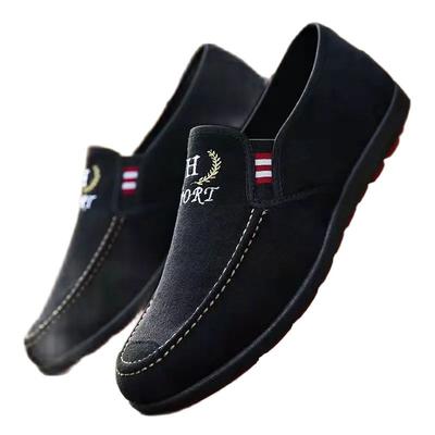 Low-top herren schuhe ein-pedal männer tuch schuhe wildleder stickerei