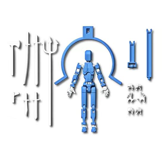 

Фигурка робота с аксессуарами, магнитные подвижные соединения, 3D-печатная модель робота, игрушка, снятие стресса, шарнирная фигурка-манекен, украшение синий
