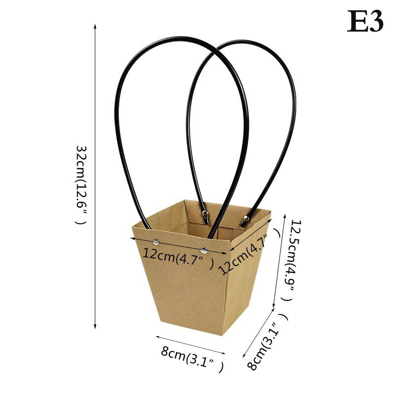

Портативная цветочная коробка, водонепроницаемая бумажная удобная сумка, крафт-сумка, подарочная коробка для вечеринки 8*8*12.5*32cm