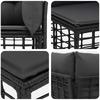 Outdoor Sofa Set Black Polyester
