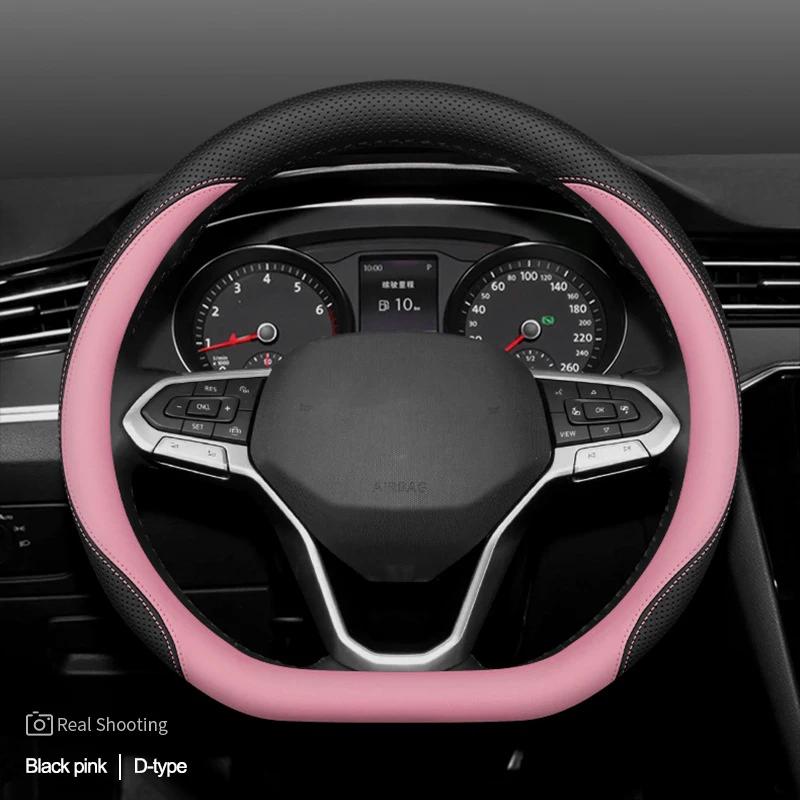 High Quality Leather Car Steering Wheel Cover Wrap Holder for Volvo XC60 S90 S60 XC40 S60l Braid on Steering-Wheel Protector