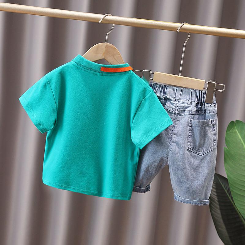 Stylish Summer Boys Two Piece Set 2024 Trendy Polo Shirt And Shorts Outfit For Kids