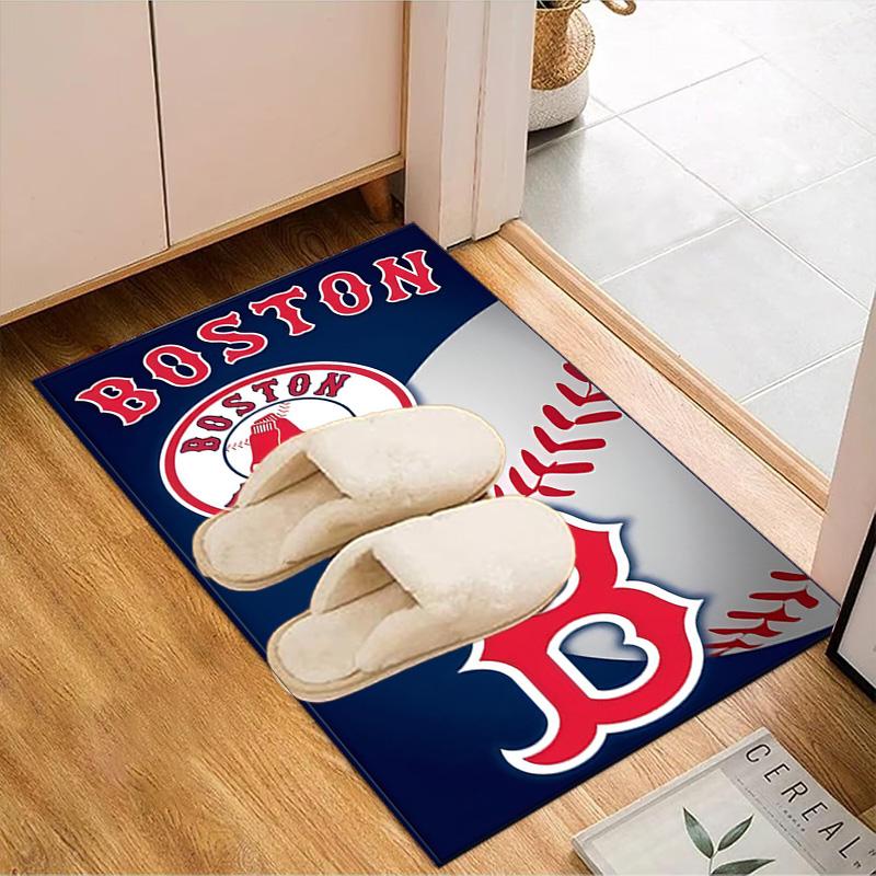 Boston Sox Hockey Floor Mat for Living Room, Game Rooms, Office, Bedroom, Office Floor Mat Playful Design, Christmas Fan Gifts