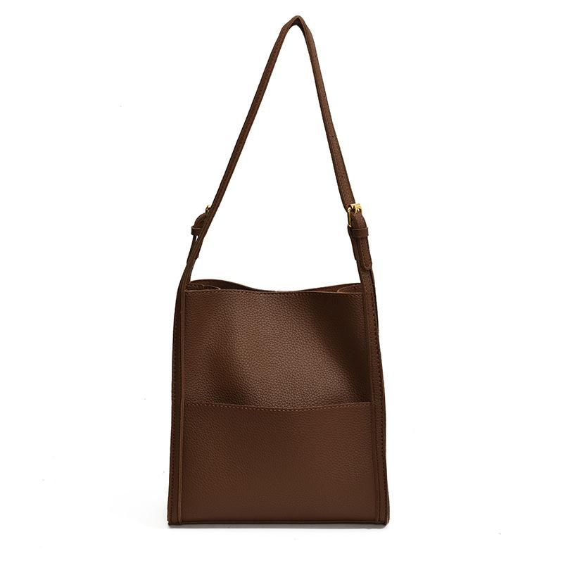 Retro Women's Large-capacity Bag Women's Autumn and Winter New Trendy Fashion Simple Casual Shoulder Bucket Bag