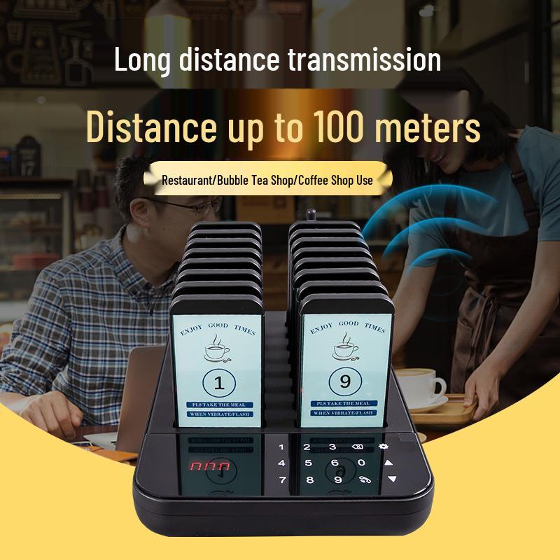 Milk Tea Shop Wireless 16-Unit Paging and Queue System