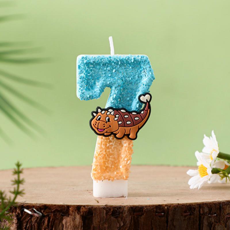 Creative Digital Birthday Candles - Cartoon Characters for Children's Cake Decoration
