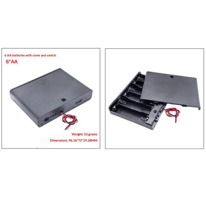 1/3Pcs Aa Battery Holder Storage Case Box With Switch And Cover For Aa Batteries Standard Container 1 2 3 4 6 8 Slots