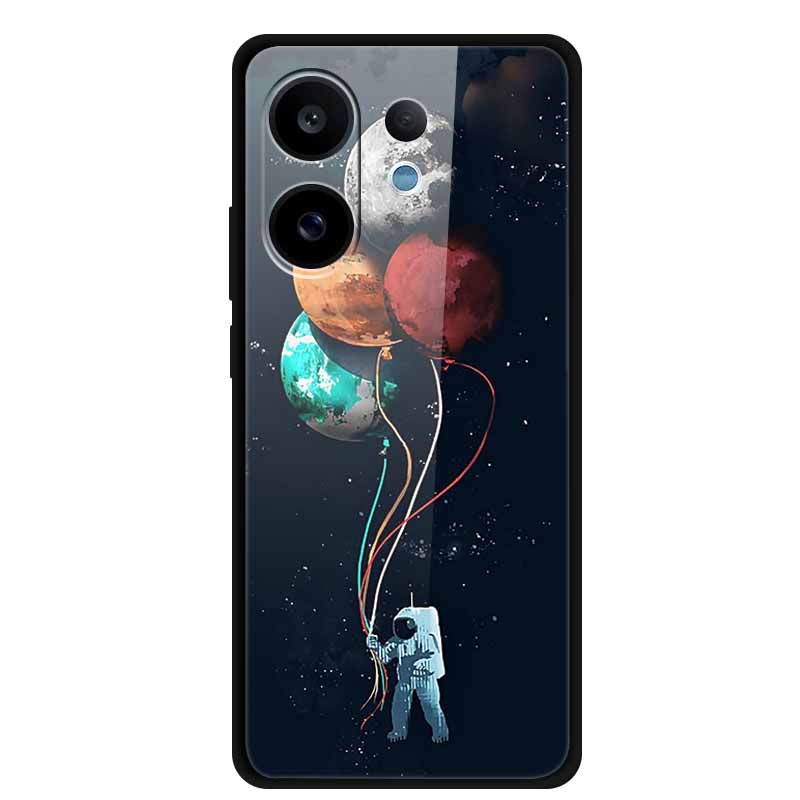 For Vivo V60 5G Glass Case Fashion Cool Animal Tempered Glass Back Cover Case For Vivo V 60 2025 Phone Cases 6.77" Fundas Coques