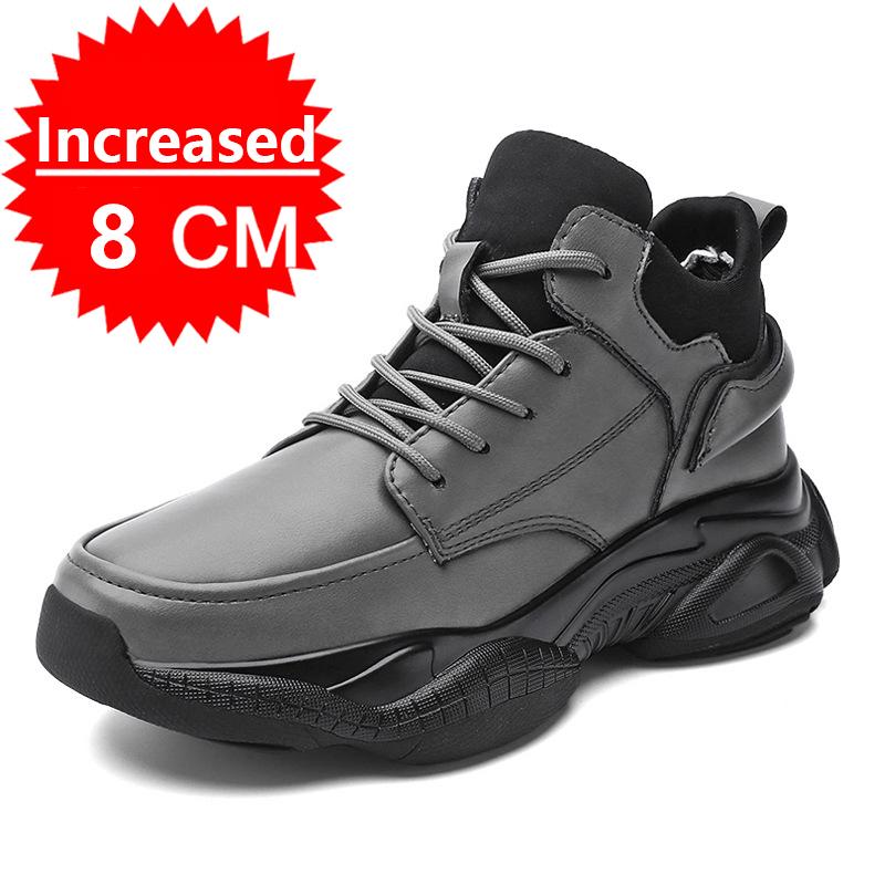 Fashion Autumn Lift Sneakers Men Elevator Shoes Height Increasing Shoes for Man Insoles 8CM Hidden Heels Sports Inner Heightening Shoes