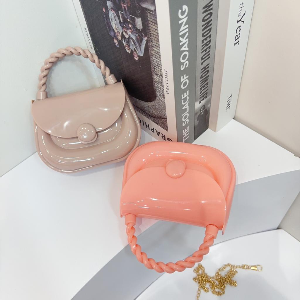 Fashion Jelly Bag Portable Shoulder Women'S Bag Candy Color Simple Casual Foreign Style Small Square Bag