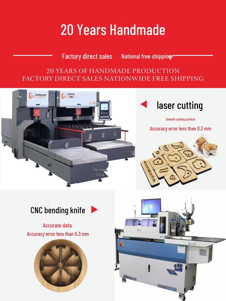 Custom Laser Die Cutting, Stamping, and Embossing Machine for Wood, Acrylic, and EVA Leather Molds