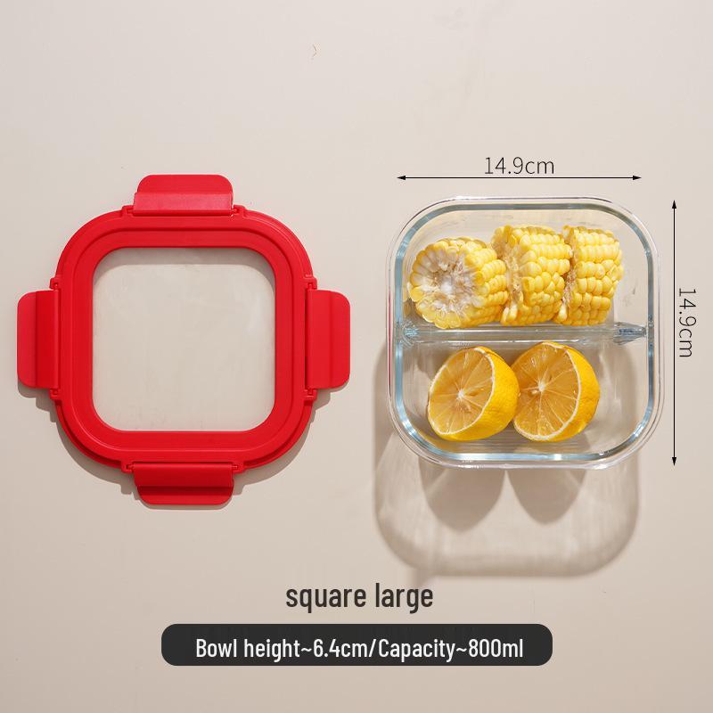 High Borosilicate Glass Lunch Box - Office Worker Bento Box with Fresh-Keeping Seal
