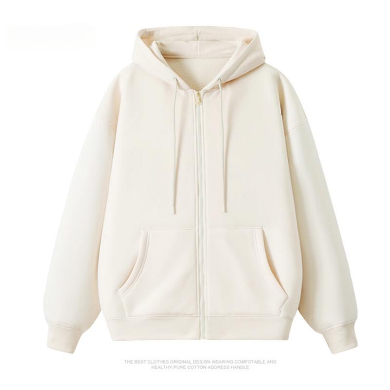 Cardigan Hooded Sweater Solid Color Sweater Male Version Long Sleeve Hooded Top Solid Color Long Sleeve Drawstring Sweater