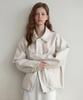 Lenav Les Pocket Leather Bomber Blouson (Ivory)