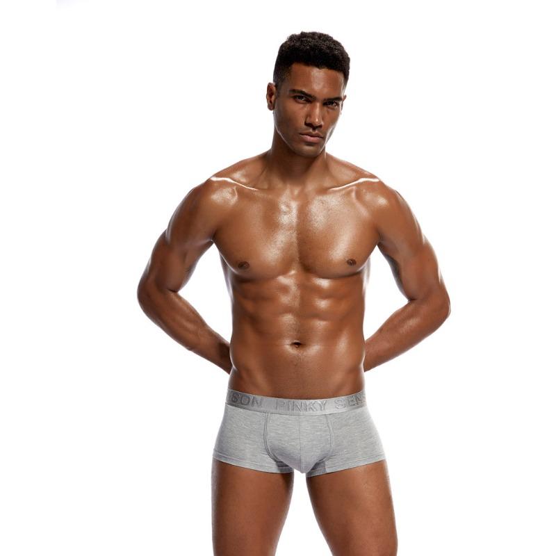 

Men s Modal Thin Breathable Solid Color Panties Sexy Close-fitting High Quality Sexy Boxer Shorts XXL сірий колір