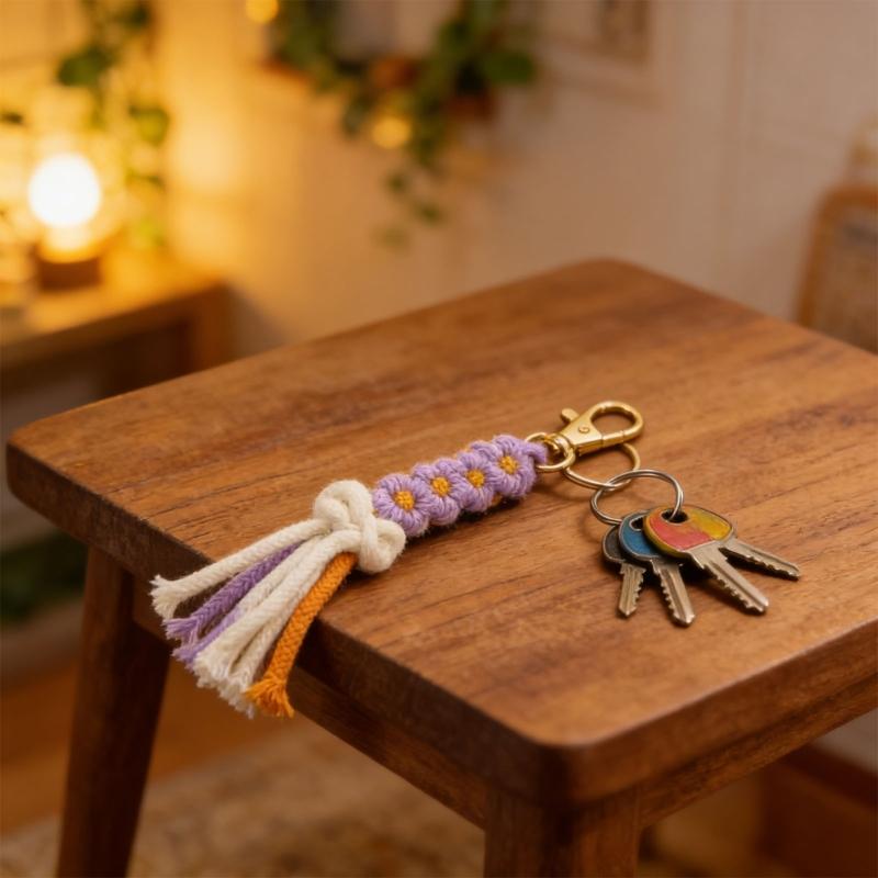 Artistic Handcrafted Cotton Tassels Key Holder Multicolor Tassels Pendant Perfect For Purse Tassels And Daily Use