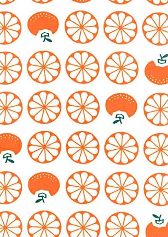 

Edoten Todaya Shoten Tenugui Mandarin Orange 696 Nien-zome (hand towel)