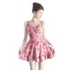 Women's One-Piece Spaghetti Strap Fashion Print Skirt Swimsuit - Conservative Slimming Bodycon Backless Design for Spring Vacation