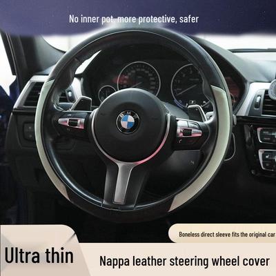 Ultra tenký kryt volantu z pravé kůže pro BMW řady 1-7, i3, X1-X6, Five GT