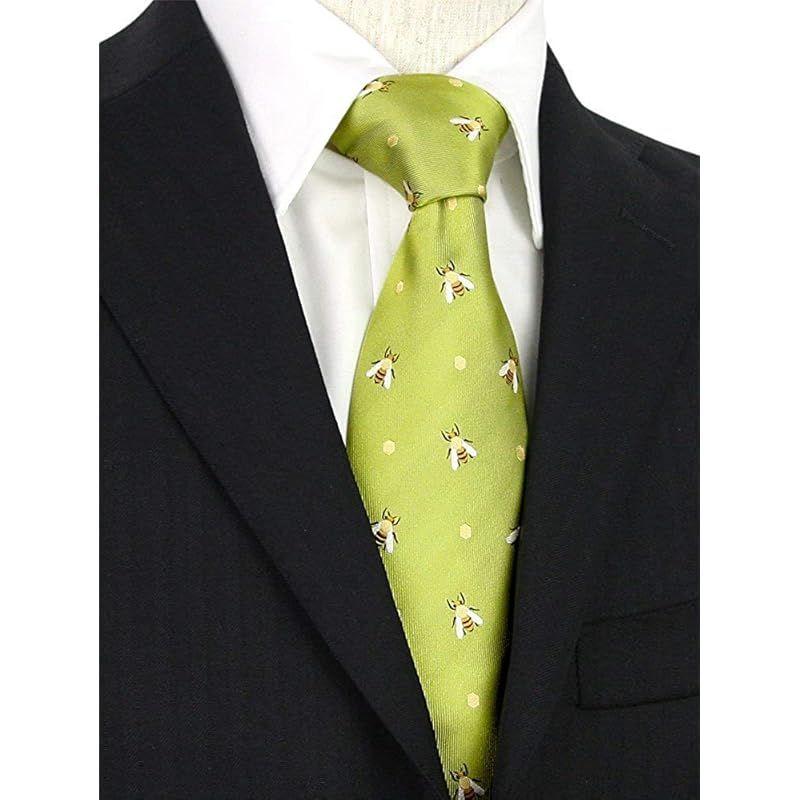 Used [New] [COLORATA] Colorata Bee Necktie (145 x 8.5cm Light Green Fine Pattern 100% Silk Jacquard Weave) Animal Bee Bee Insect Gift Present 0