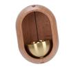 Shopkeepers Bell for Door Opening Brass Wood Decorative Doorbell Ornament with Double Sided Tape for Refrigerator Home Store Restaurant