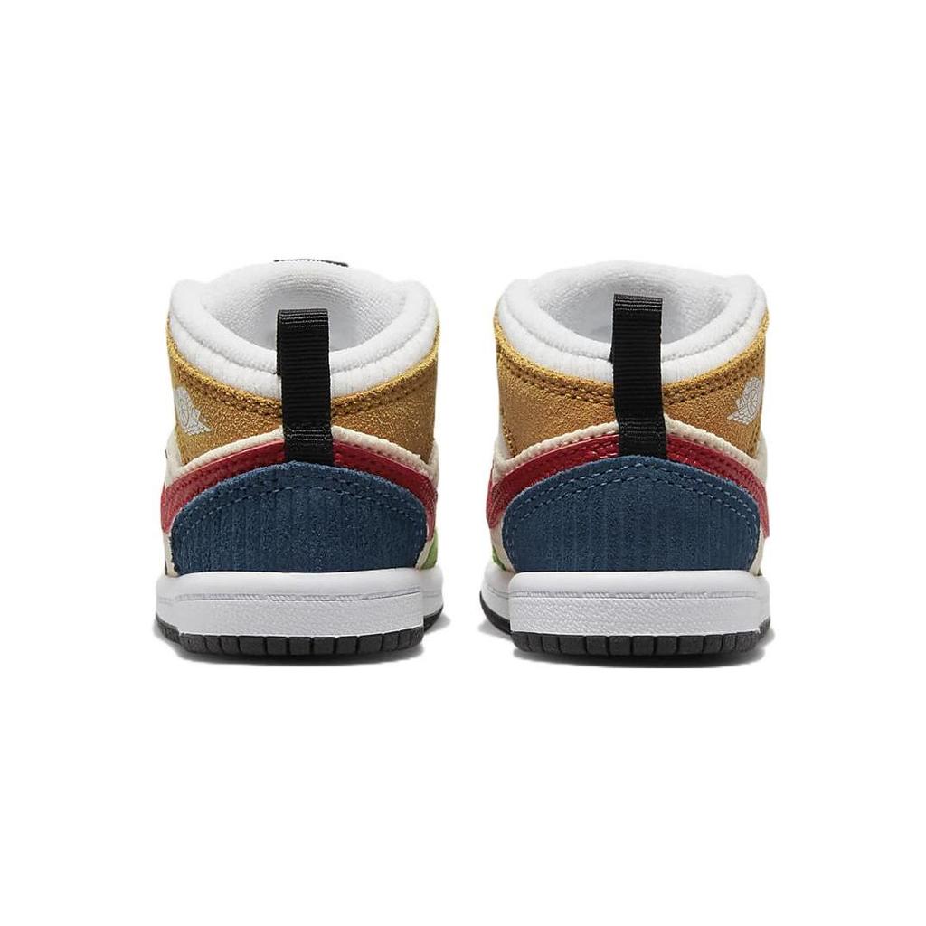 Air Jordan 1 Mid SE TD Messy Room Baby Sneakers Multi-Color White Black DR6959-100