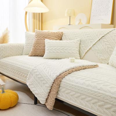 Solid Color Plush Sofa Cushion for All Seasons, All-inclusive Light Luxury Sofa Cover, New High-end Seat Cushion