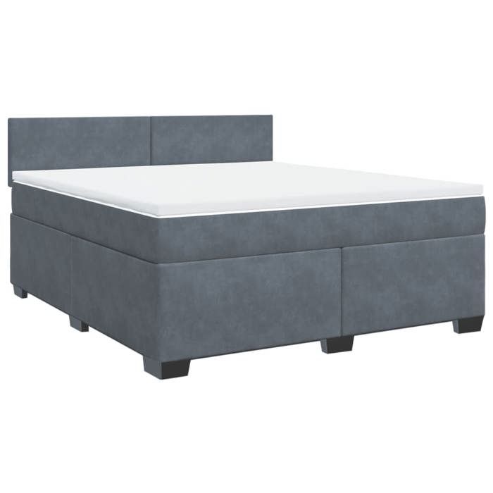 VidaXL Sommier à lattes de lit et matelas Gris foncé 180x200cm Velours 3288673