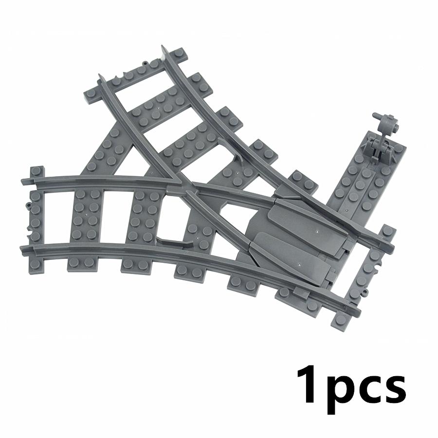 Works With 53401 Train Rail Curve Tracks R56 R72 R88 R104 MOC City Brick On-Off Switch Cross Forked Curved Rails Construction Block Playthings