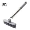 Horizontal Vertical Switch Brush Crevice with Extended Handle Universal Rotation Design Waist Friendly Cleaning Tool V-Shaped Dense Bristles Stubborn