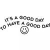 Creative 'Good Day' English Word Self-Adhesive Wall Stickers for Coffee Shop or Boutique Windows