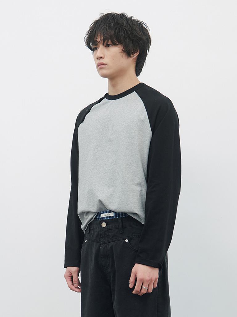 Gijunmaen Button Open Raglan Tee Black