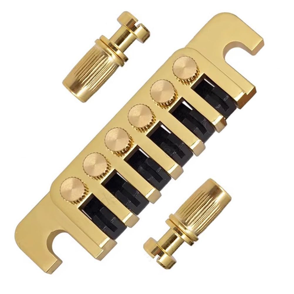 

Xtahdge LP Electric Guitar Tune-O-Matic Bridge Pull Plate Tailpiece, Reversible String Cord Guitar Roller Saddle Bridge, TP-6 Bridge Stop Rod,