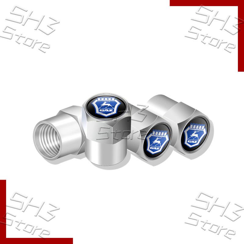AUQ1 4Pcs/Set Car Wheel Tire Valve Caps Tyre Air Stem Covers Dustproof Waterproof Decoration For GAZ Gazelle Badge Auto Accessories