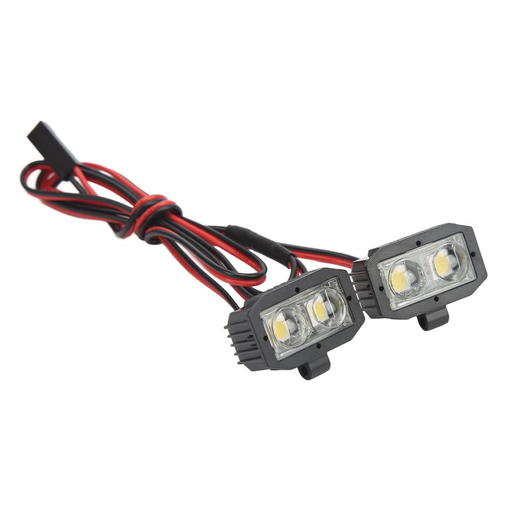 RC Headlight 4 LED White Lighting Color Plastic Housing 2.54JR Connector Removable Brackets RC Spot