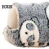 Small Animal Hiding Place Winter Plush Hamster Bed, Cozy Hanging Hammock, Warm Hideout Cave Breathable House Animals Cage Accessory for Sugar Glider,