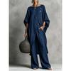2026 Womens Asymmetrical Shirt Set Casual Urban Fashion Long Sleeve Pants
