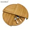  Cheese Board Cutlery Cutter Set with Slide Out Drawer - Kitchen Cooking Tools Slicer Fork Scoops Cut Storage Set