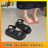 2025 Summer New Fashion Niche Design Sense Simple Wind Word with Open Toe Sandals Women's Versatile Casual Sandals