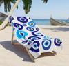 Serviette de plage Œil Maléfique, Microfibre Grande Sans Sable Séchage Rapide, Nazar Turc Bleu Design Bohème, Douce Absorbante