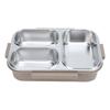 1.2L Lunch Box Container 304 Stainless Steel 3 Compartments Portable Detachable Food Warmer Food Container Khaki